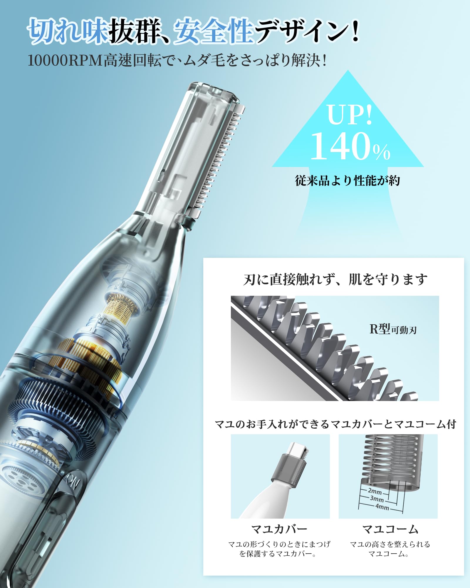 Amazon | 眉毛シェーバー 鼻毛カッター レディース 【1台多役/USB充電